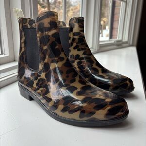 Ralph Lauren Leopard Print Women's Chelsea Rain Boots